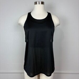 Lululemon Pushing Limits Tank 2-in-1 Attached Sports Bra Size 8 Black Running